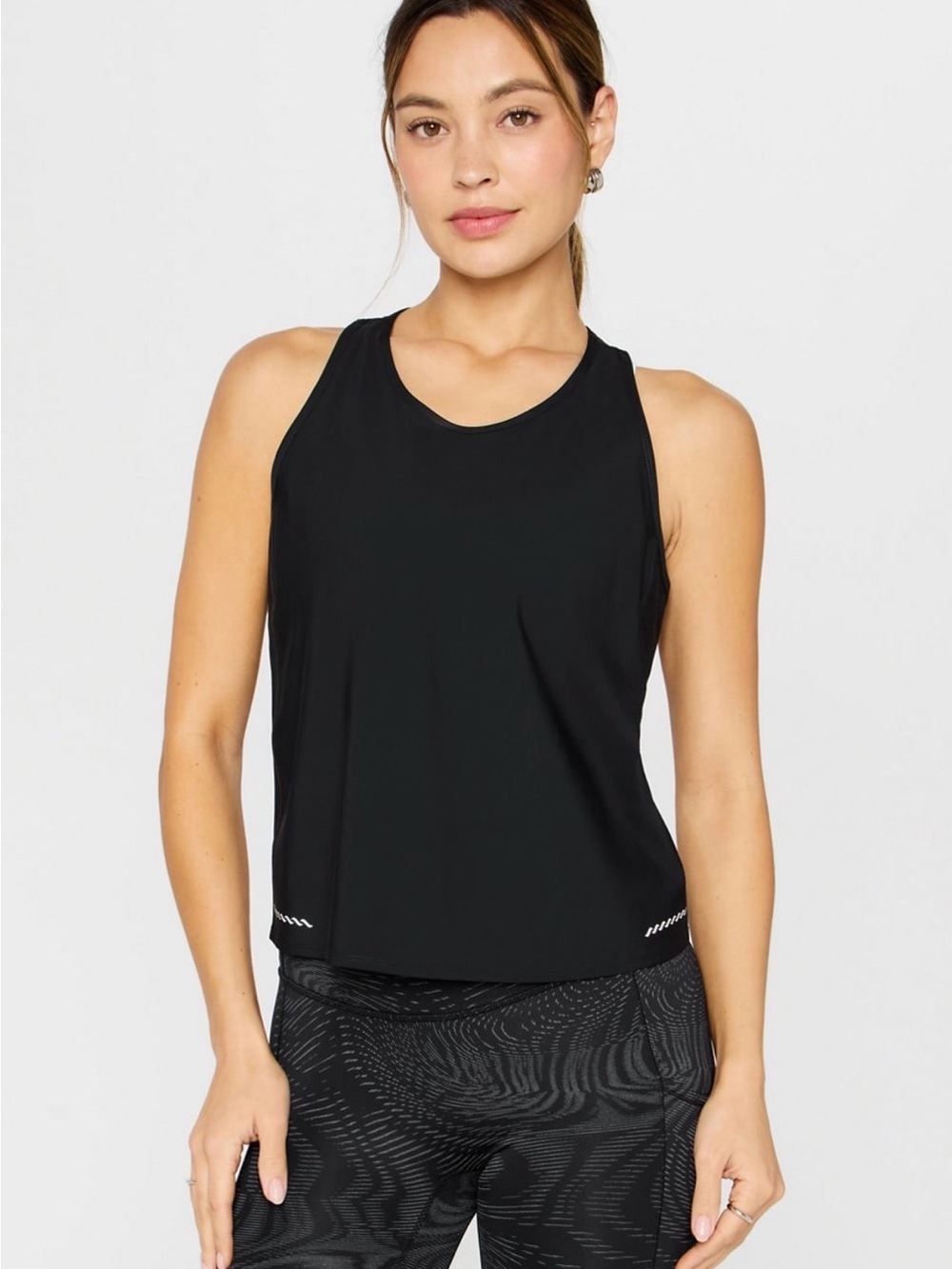 Fabletics Black Athletic High-Neck Racerback Tank